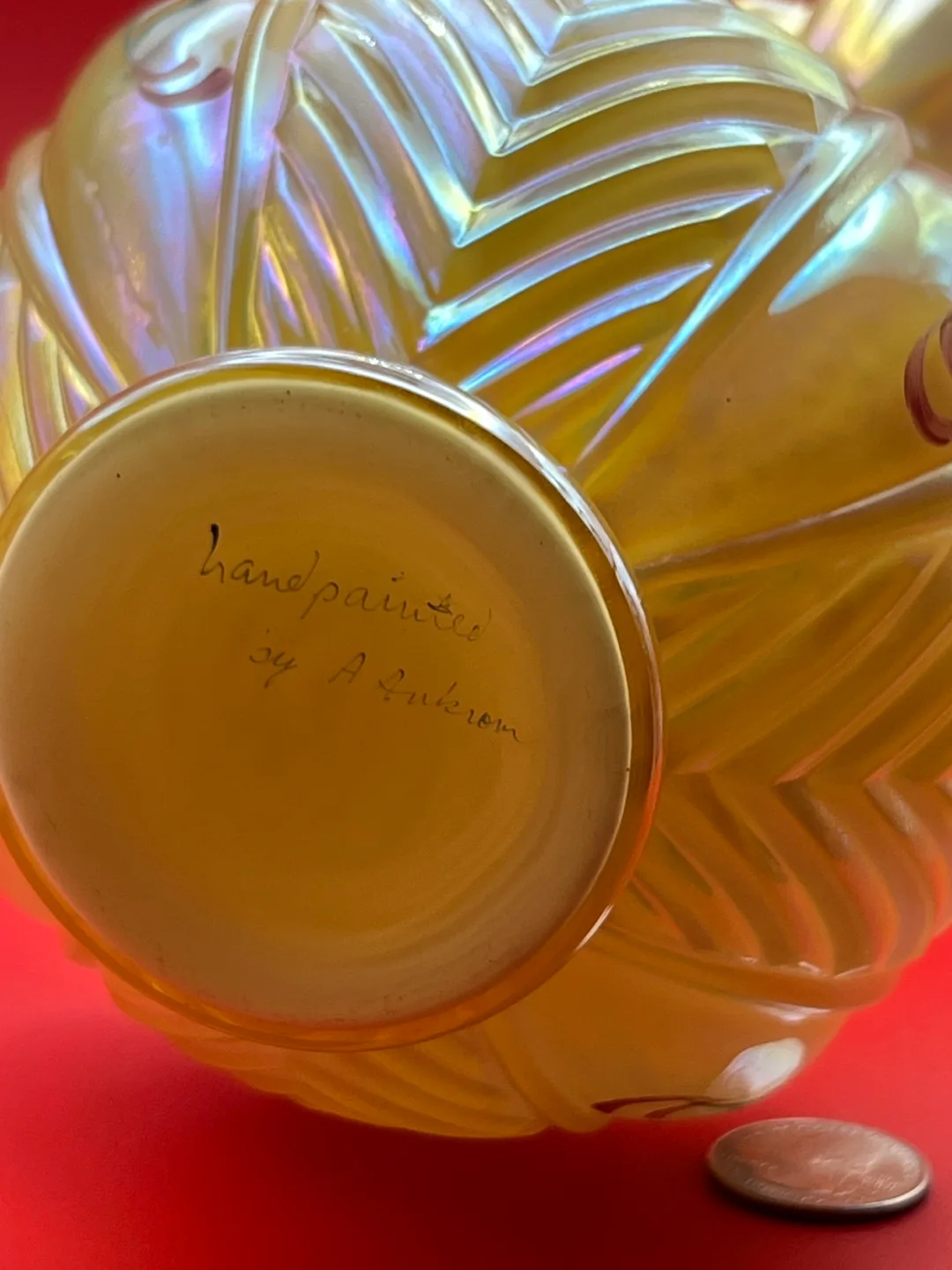 Fenton Art Glass Hand-painted Vase image indicator(4)