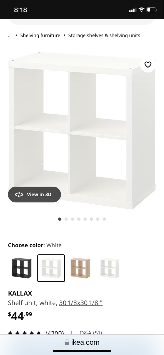 IKEA Kallax 4-cube shelving unit, white - photo 2