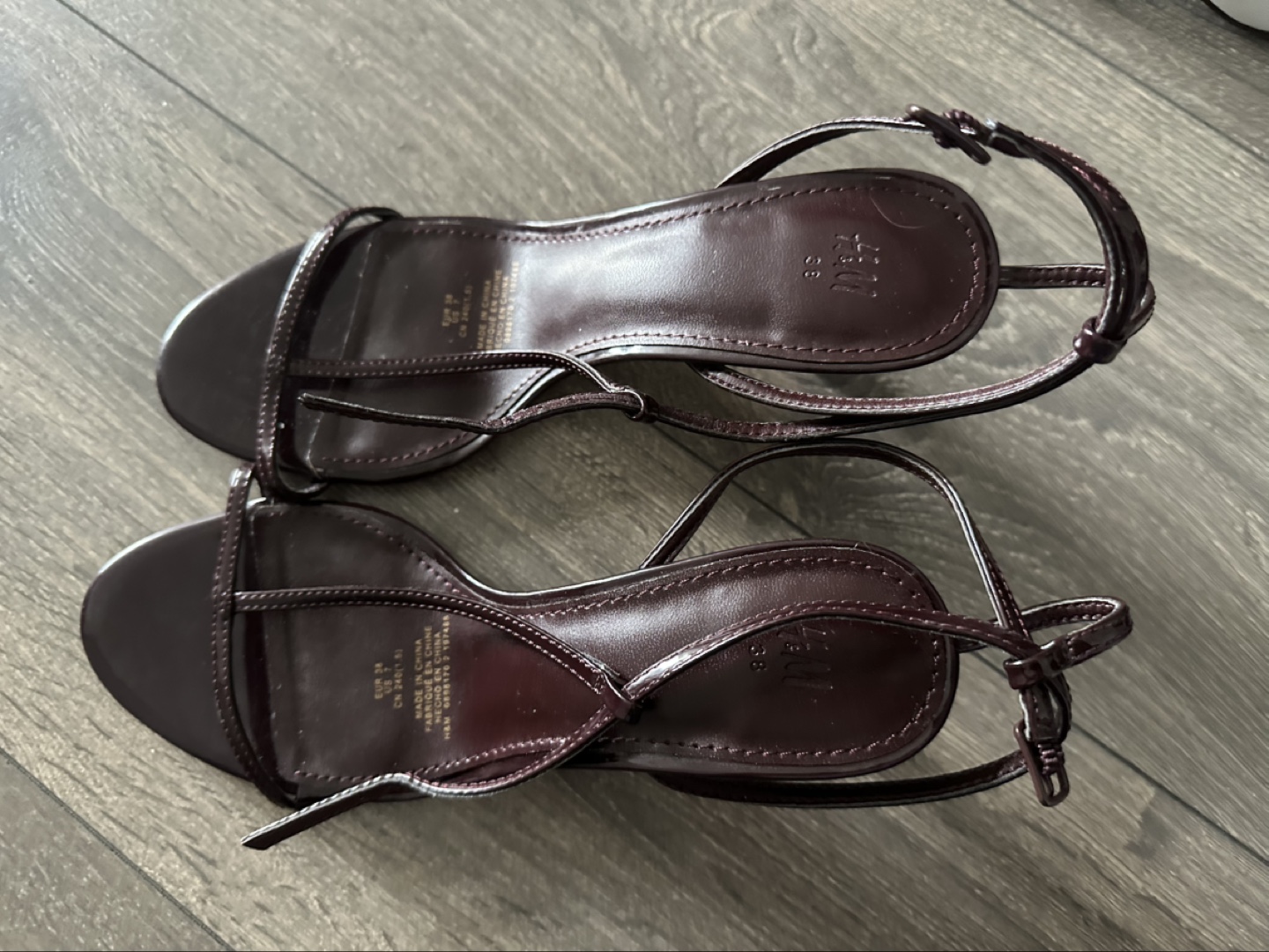 Dark Burgundy Patent Leather Heels, Size 8 - photo 2