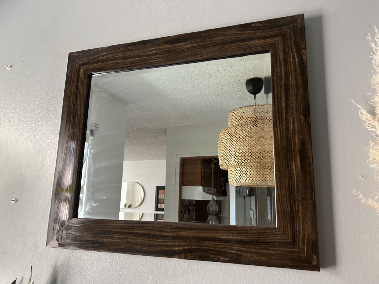 Medium Wood Framed Mirror - photo 2