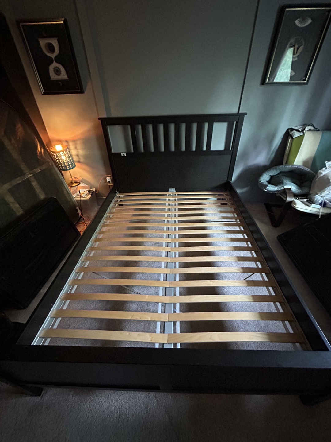 Black IKEA Hemnes Queen Bed - Available Apr 27