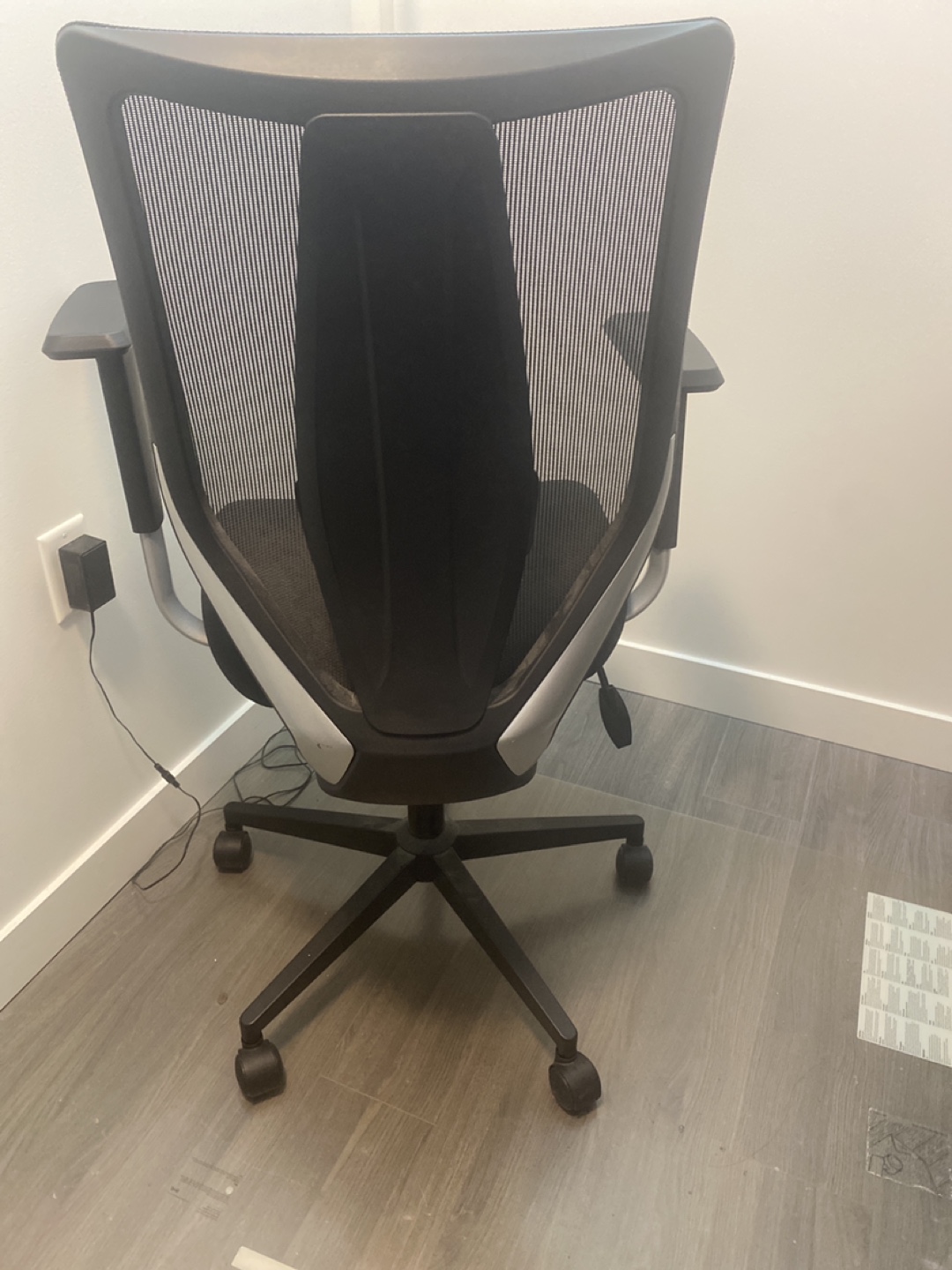 Black Mesh Office Chair with Adjustable Arms - photo 2