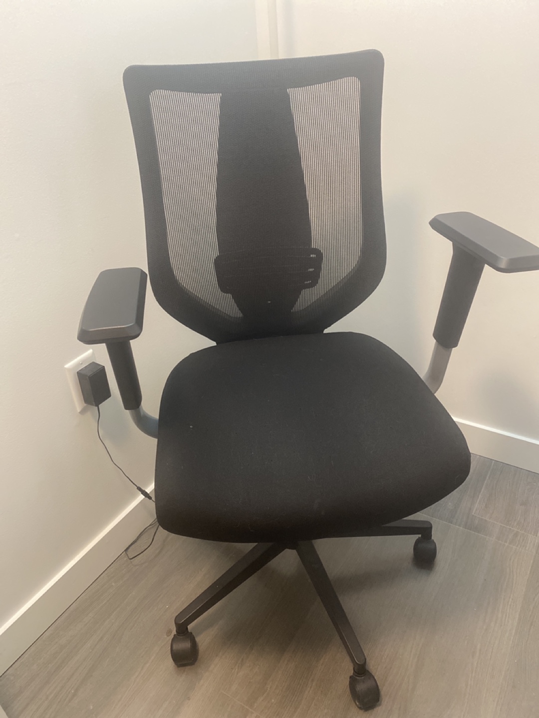 Black Mesh Office Chair with Adjustable Arms