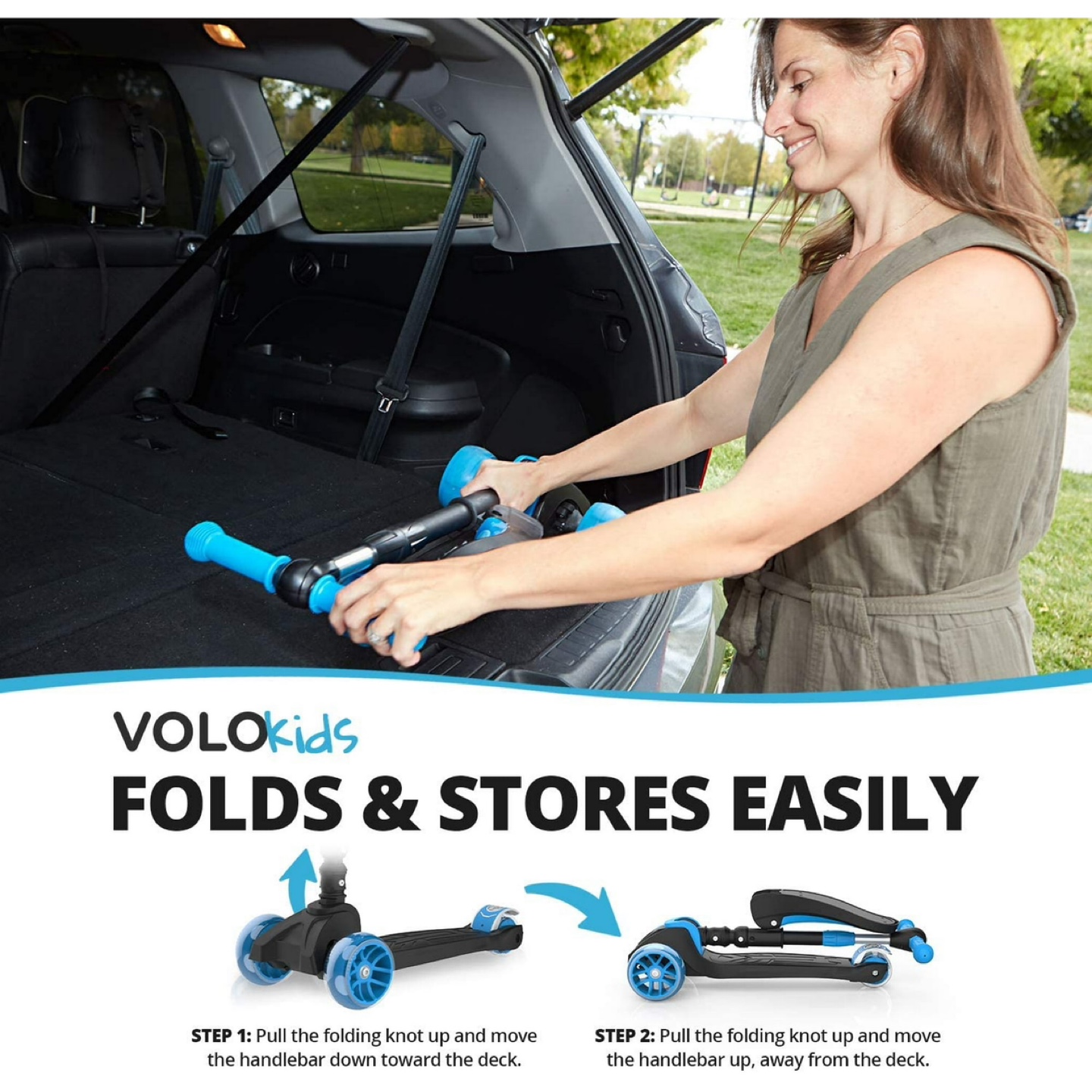 VoloKids K02 3-Wheel Scooter with LED Lights - Adjustable Height - photo 3