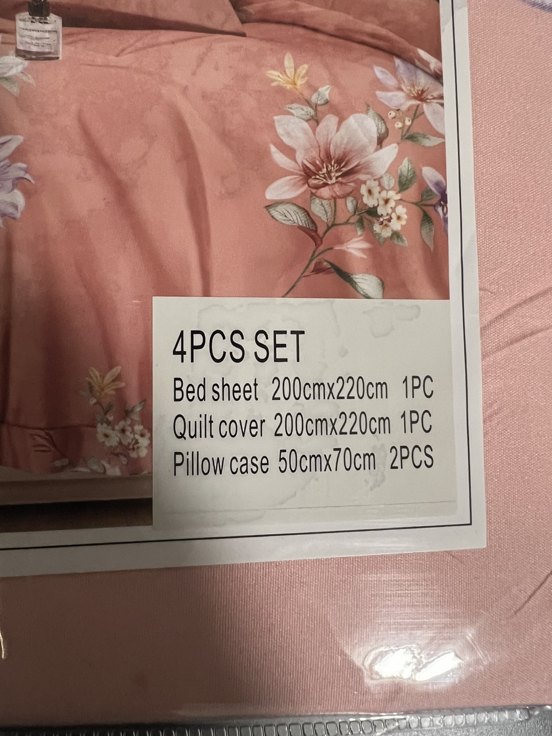 4-Piece Blush Pink Floral Bedding Set - Queen - photo 3