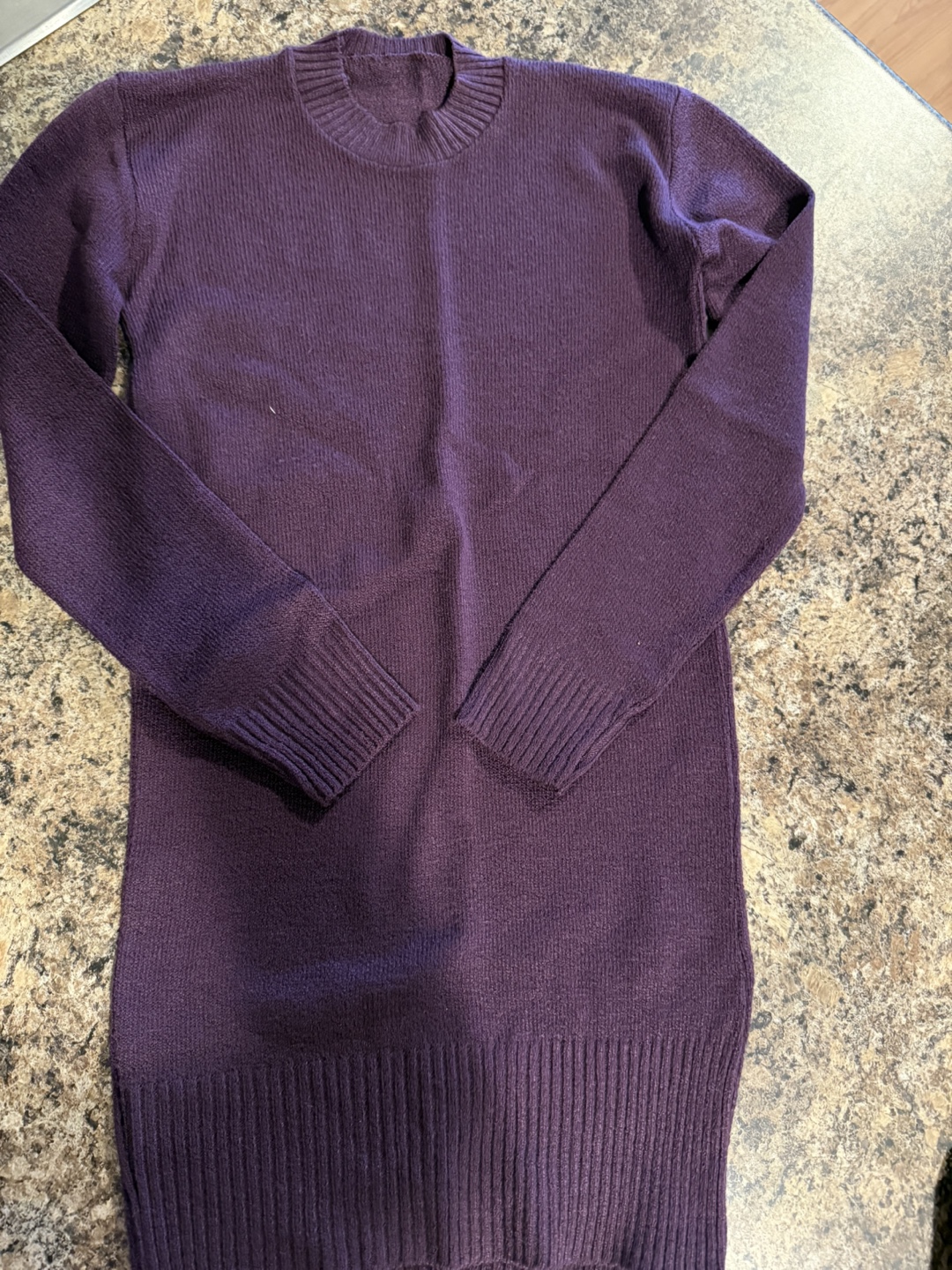 Women's Purple Mock Neck Sweater Dress