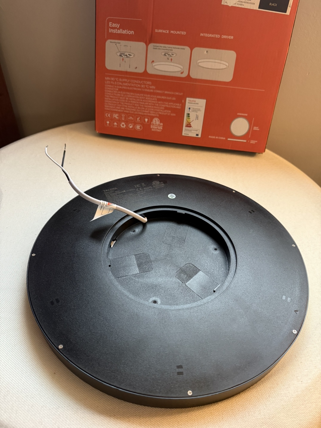 TALOVA Moon 12-inch LED Ceiling Light - Black - photo 3