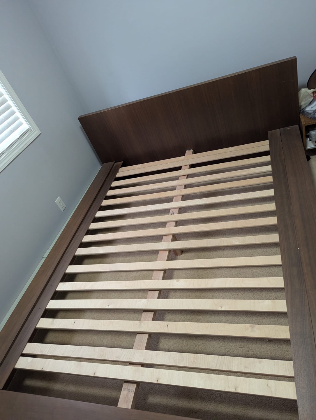Queen Platform Bed Frame, very rarely used. - photo 2
