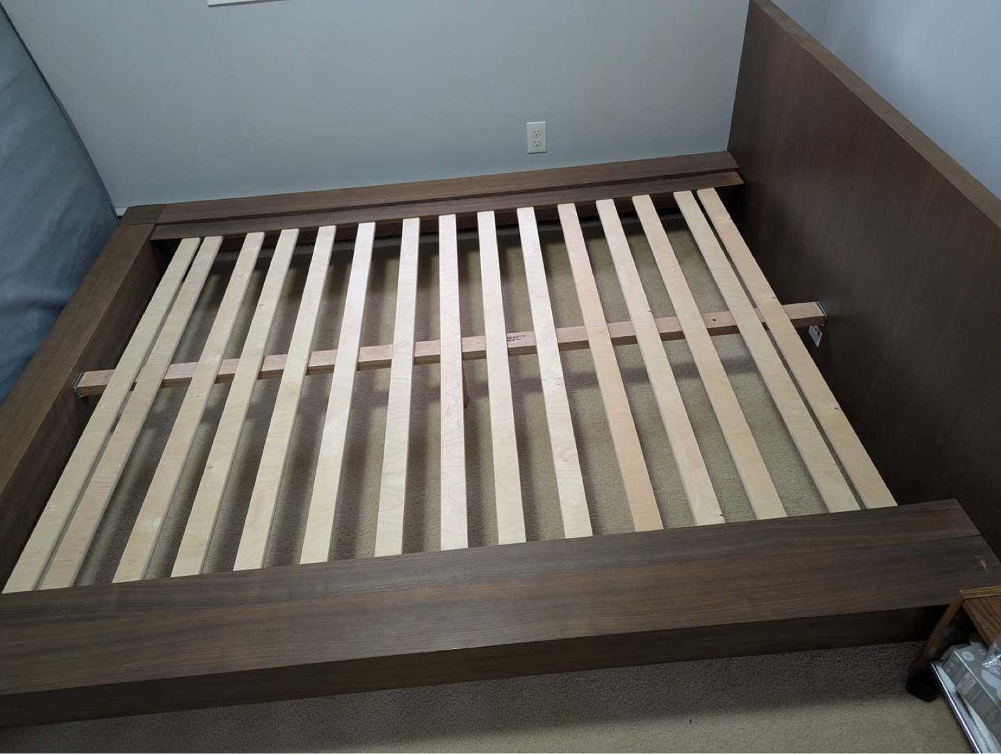 Queen Platform Bed Frame, very rarely used. - photo 3