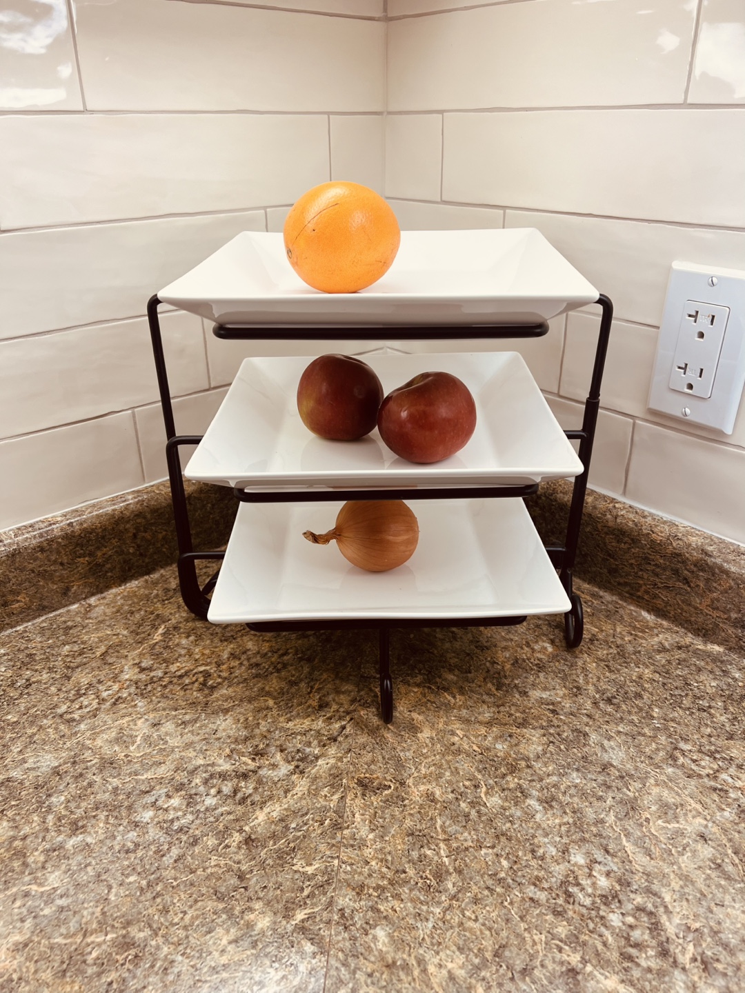 Space Saving Three-Tiered Serving Stand
