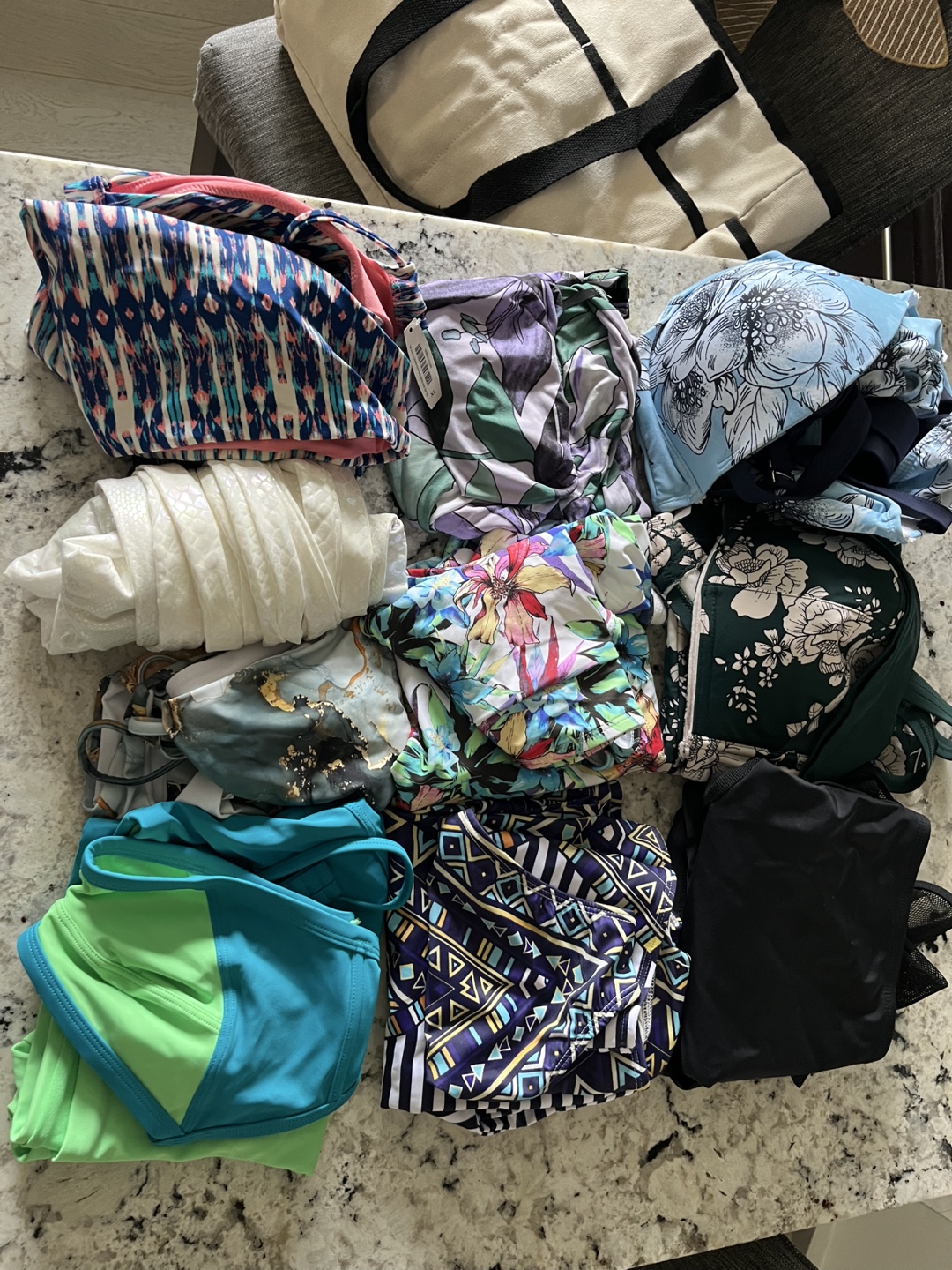 Beach Bundle: 10 Swimsuits, Sun Hat & Tote Bag