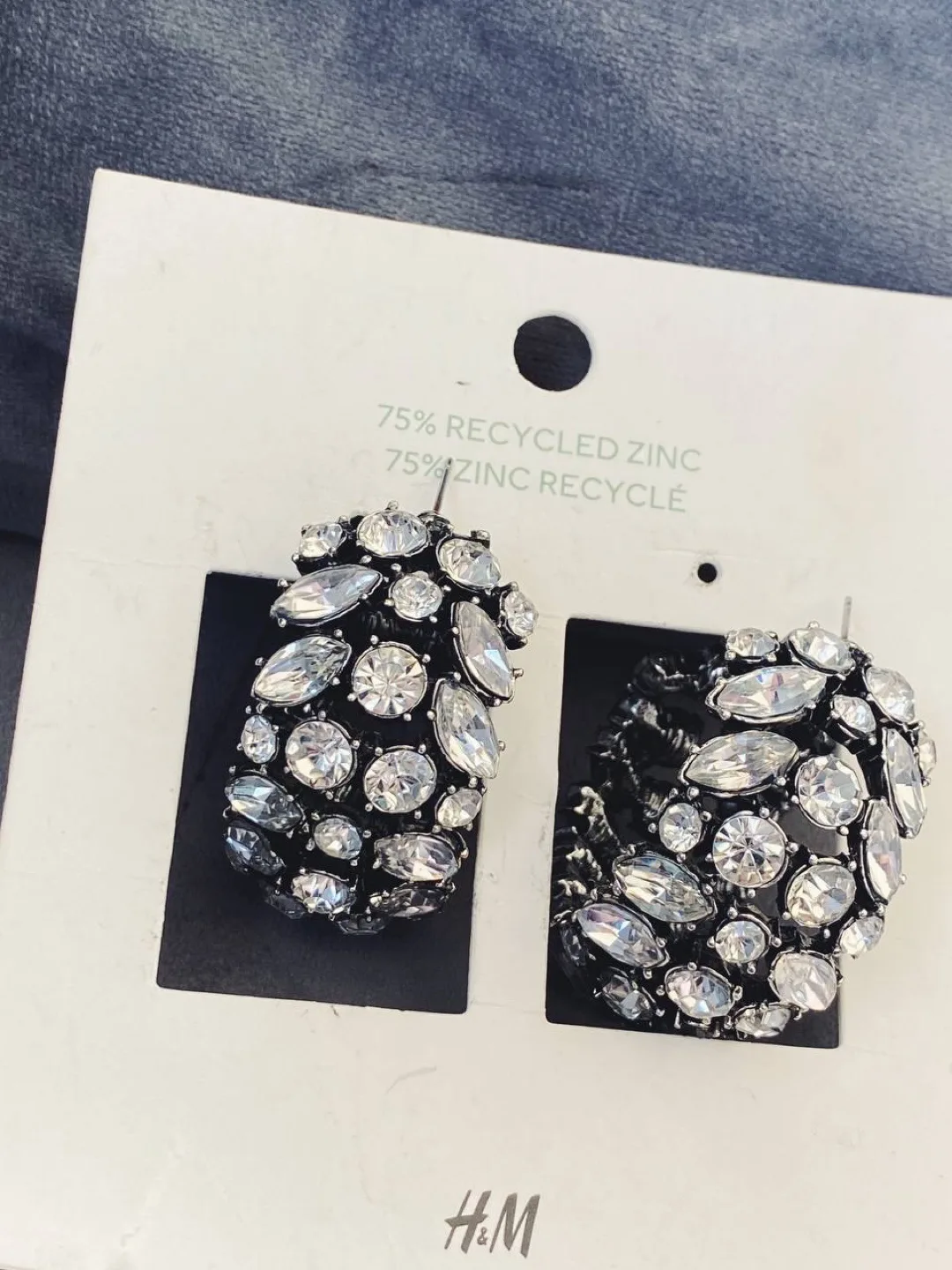 H&M Crystal Hoop Earrings thumbnail