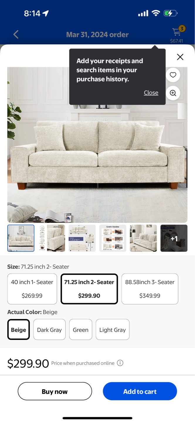 Beige 2-Seater Sofa - photo 5