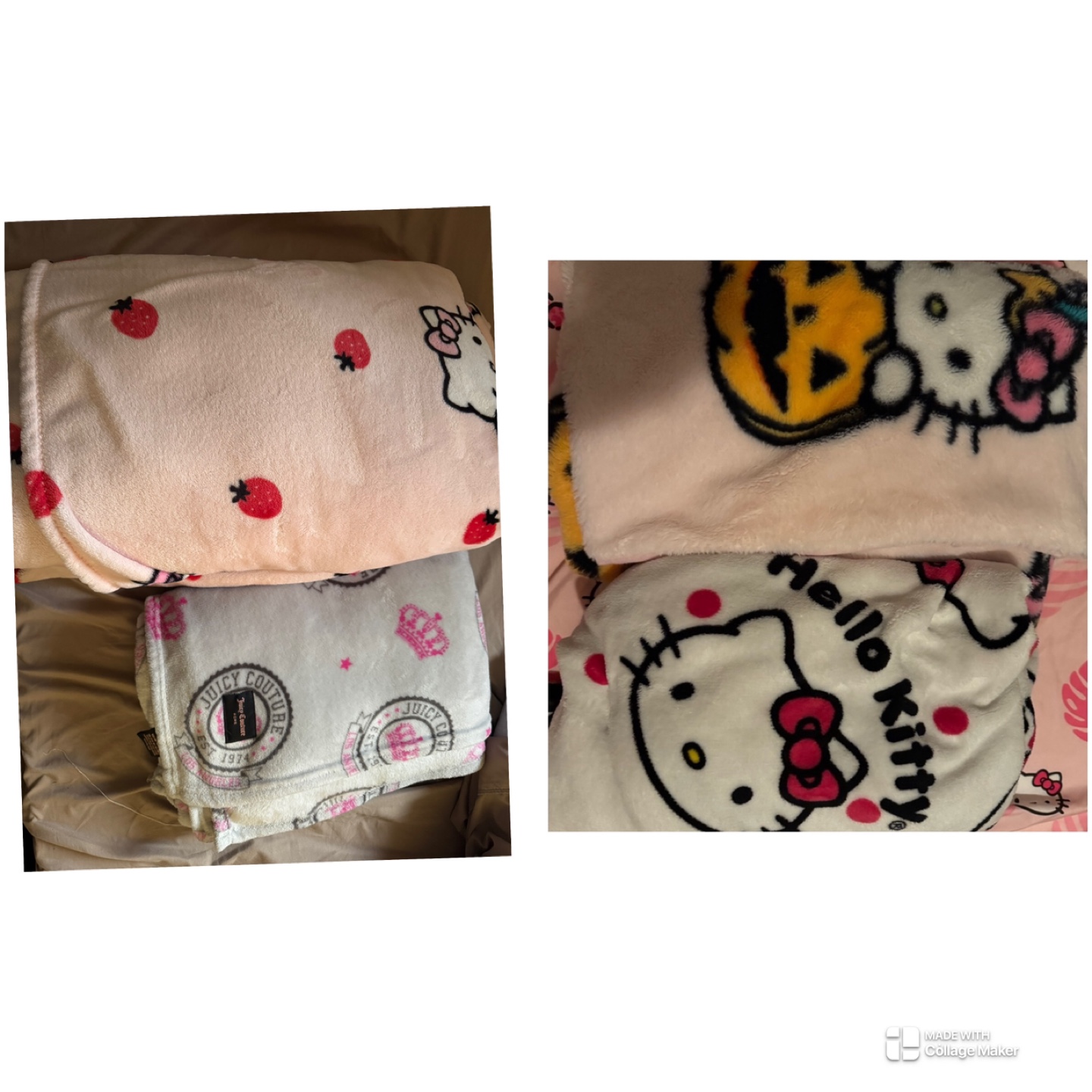 Hello Kitty & Juicy Couture blankets