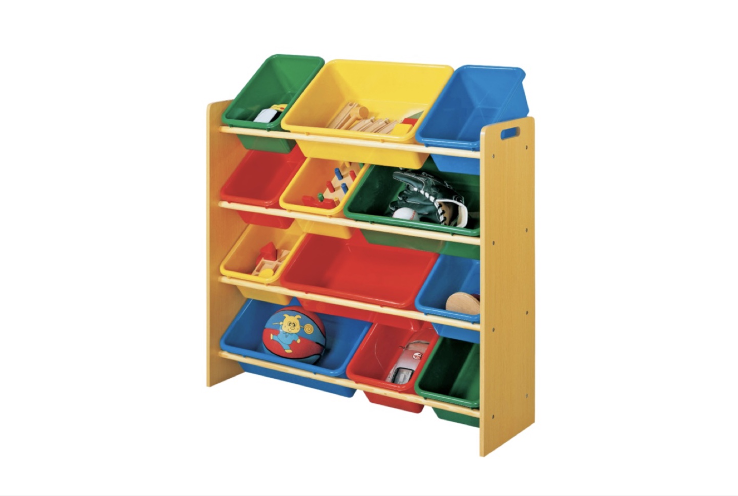 Multi-coloured Toy Organizer with 12 Bins