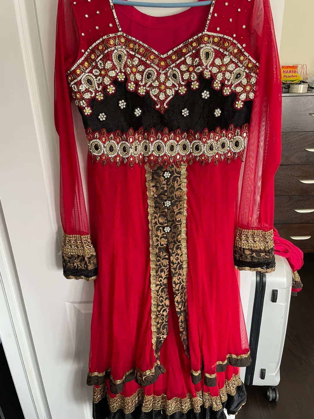 Gorgeous Red and Black Embroidered Shalwar Kameez thumbnail