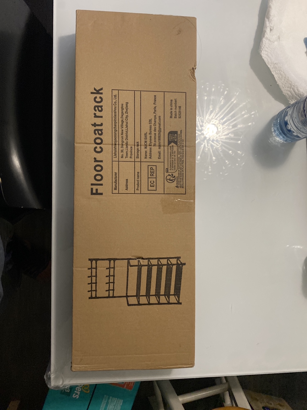 Black Metal Shoe Rack with Coat Hooks New in the box - photo 3