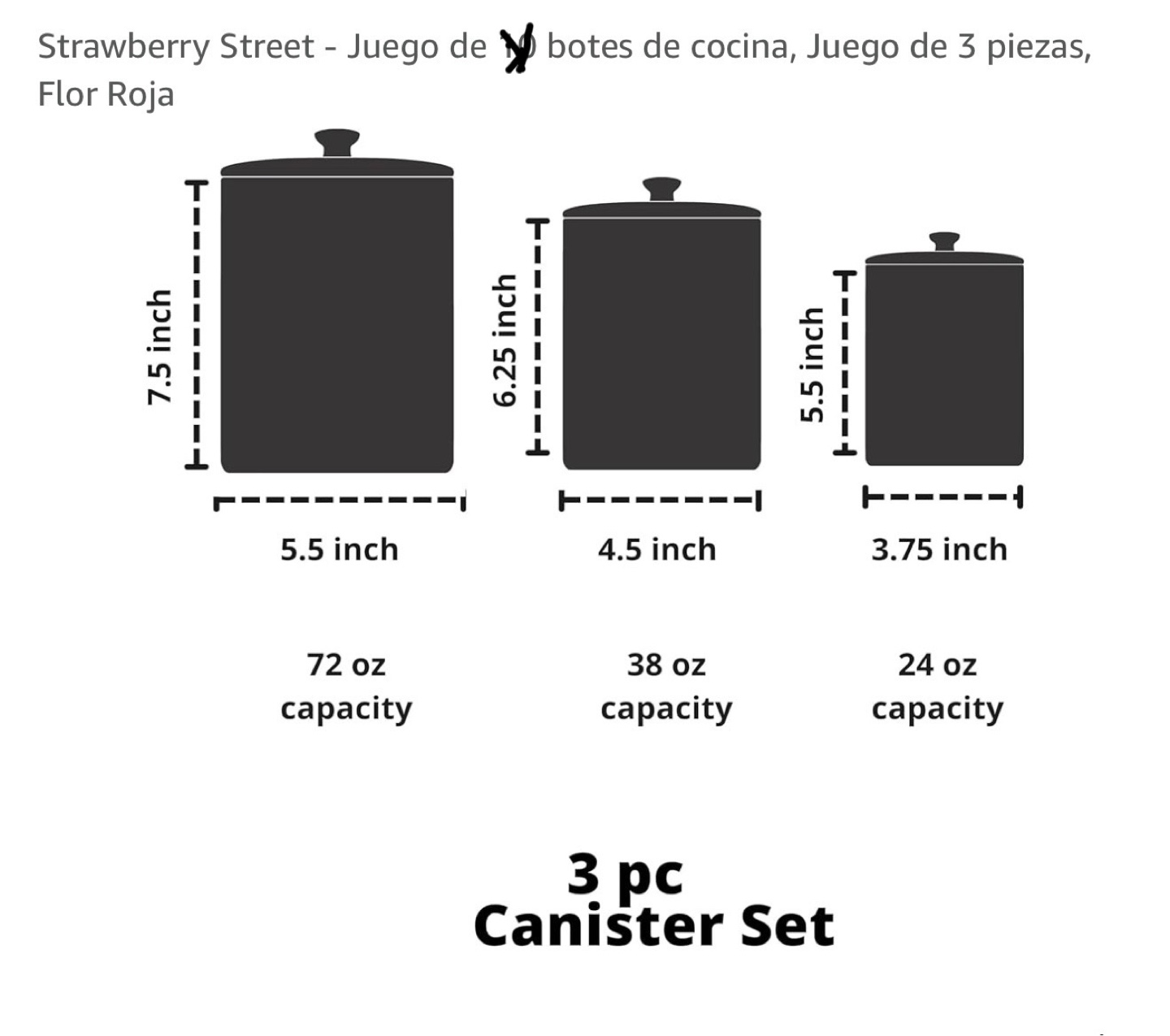 Strawberry Street Red 3-Piece Canister Set - photo 2