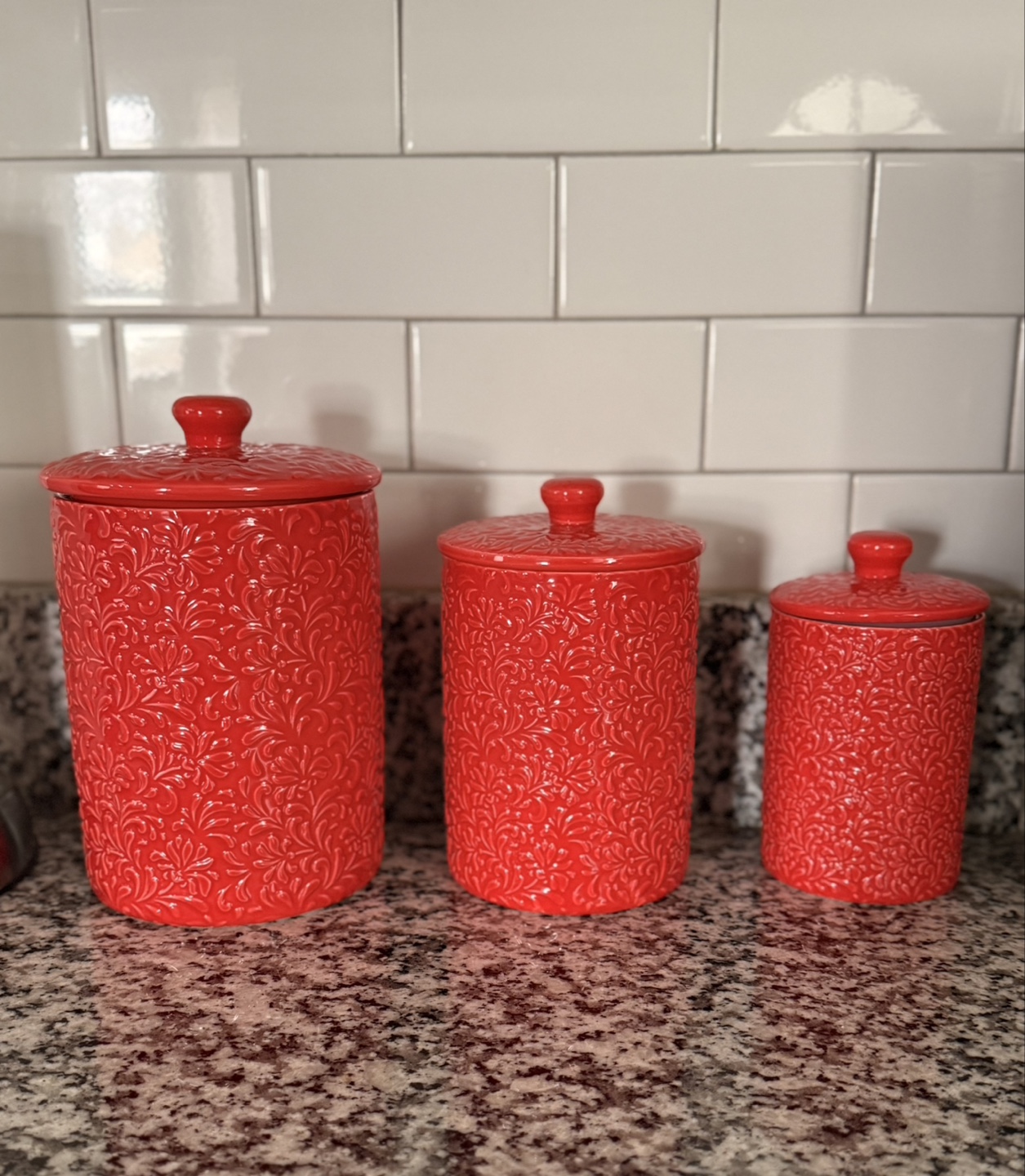Strawberry Street Red 3-Piece Canister Set - photo 4