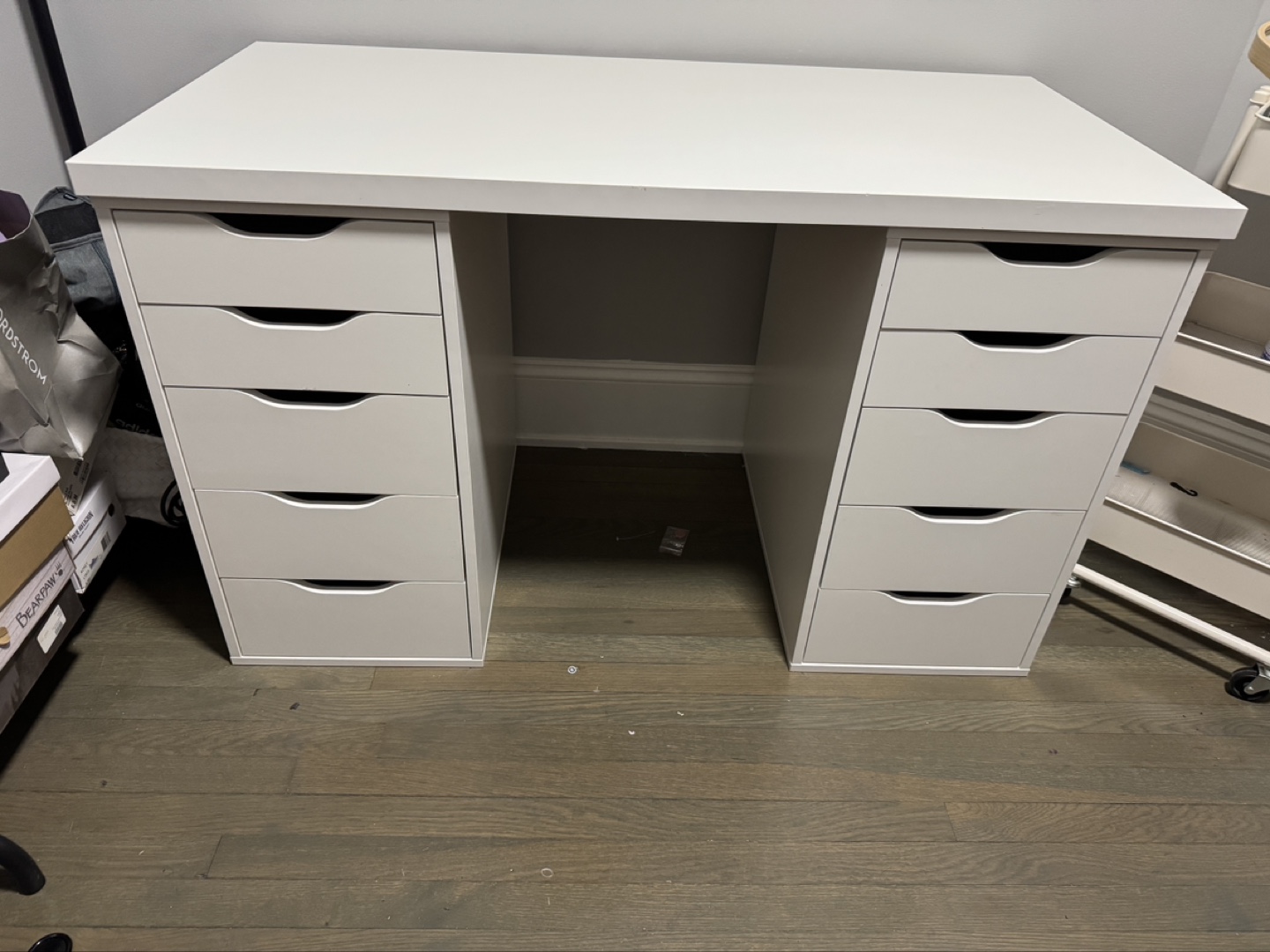White Makeup Vanity Desk with Drawers - photo 2