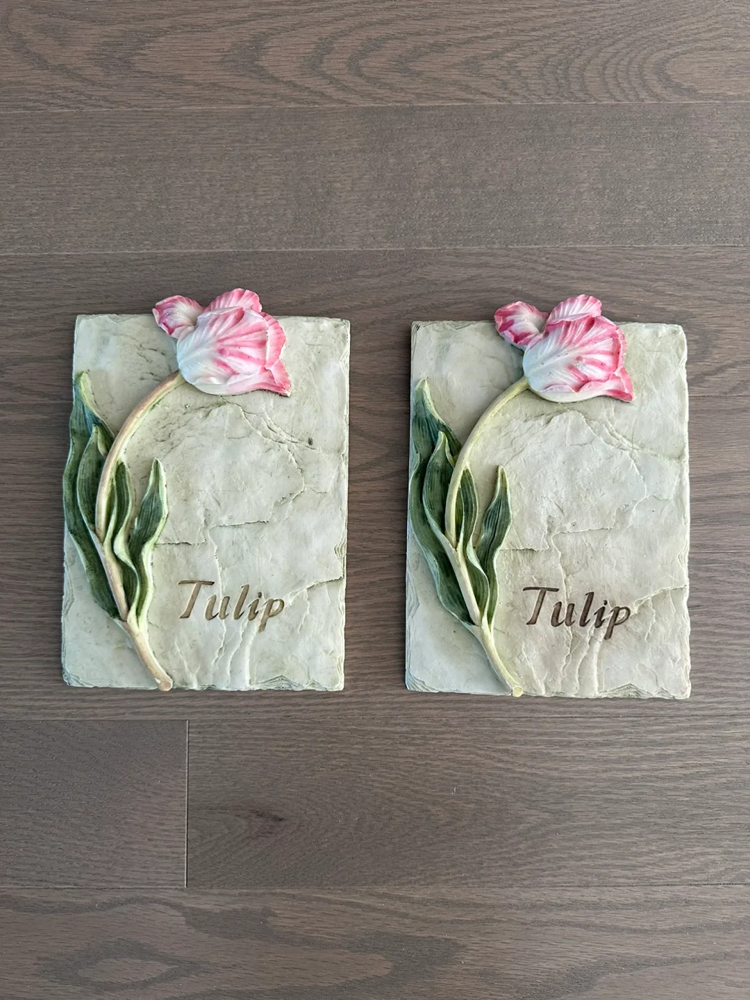 Pair of Decorative Tulip Wall Plaques thumbnail