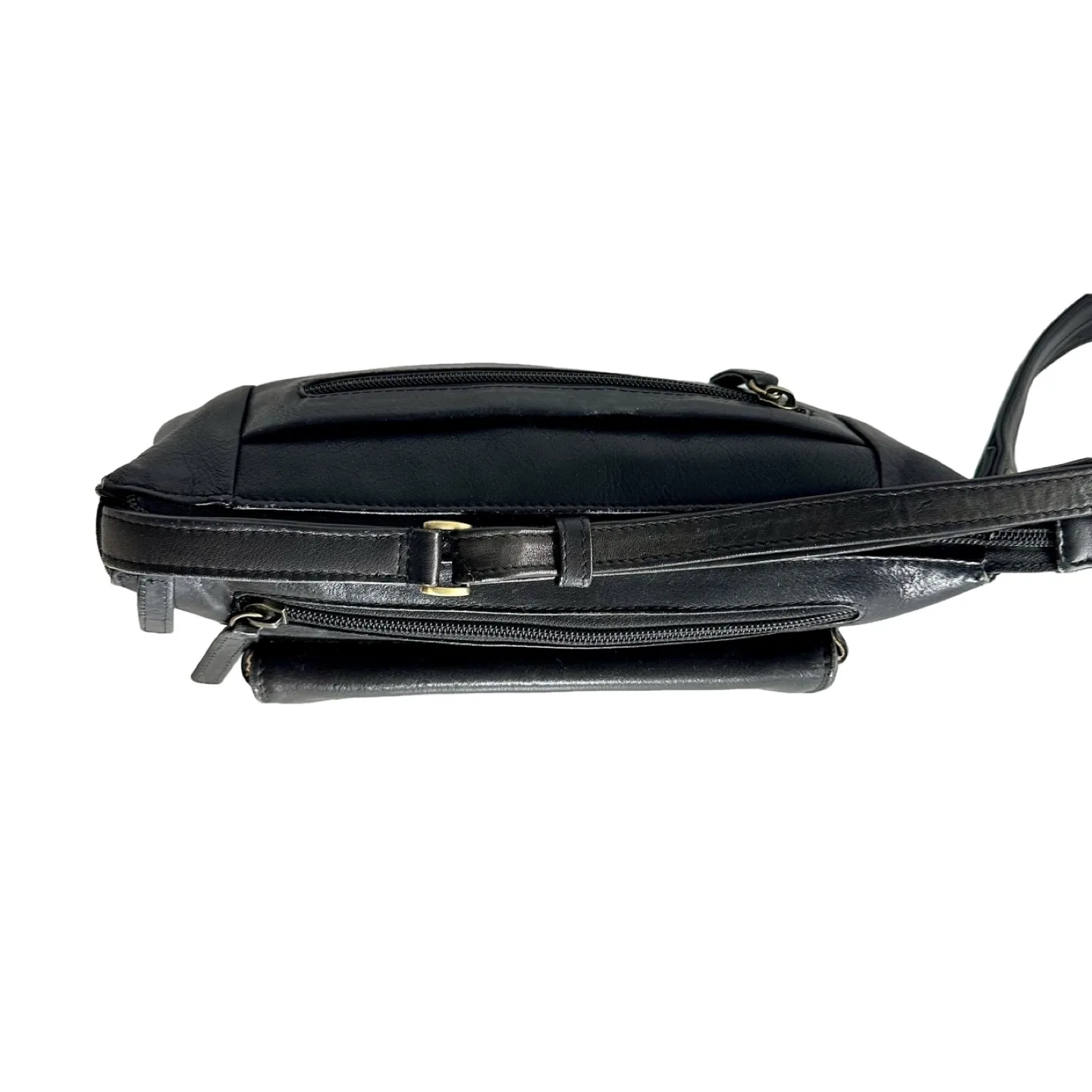 Derek Alexander Black Leather Crossbody Phone Bag image indicator(3)