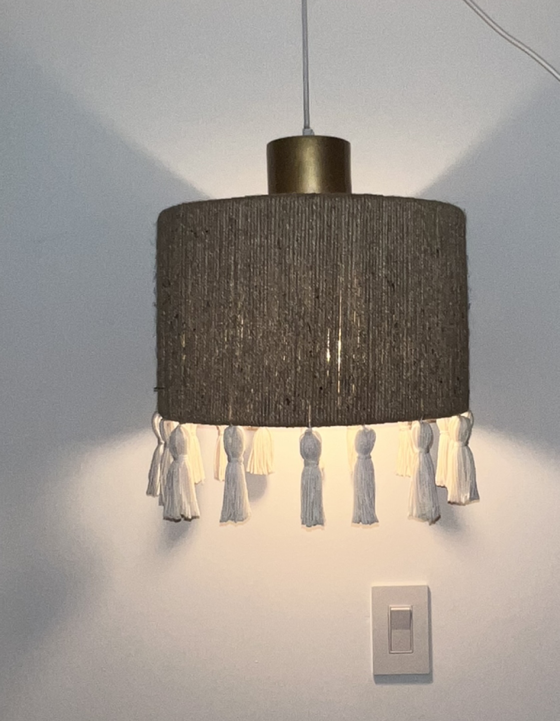 Bohemian Jute Pendant Light with Tassels