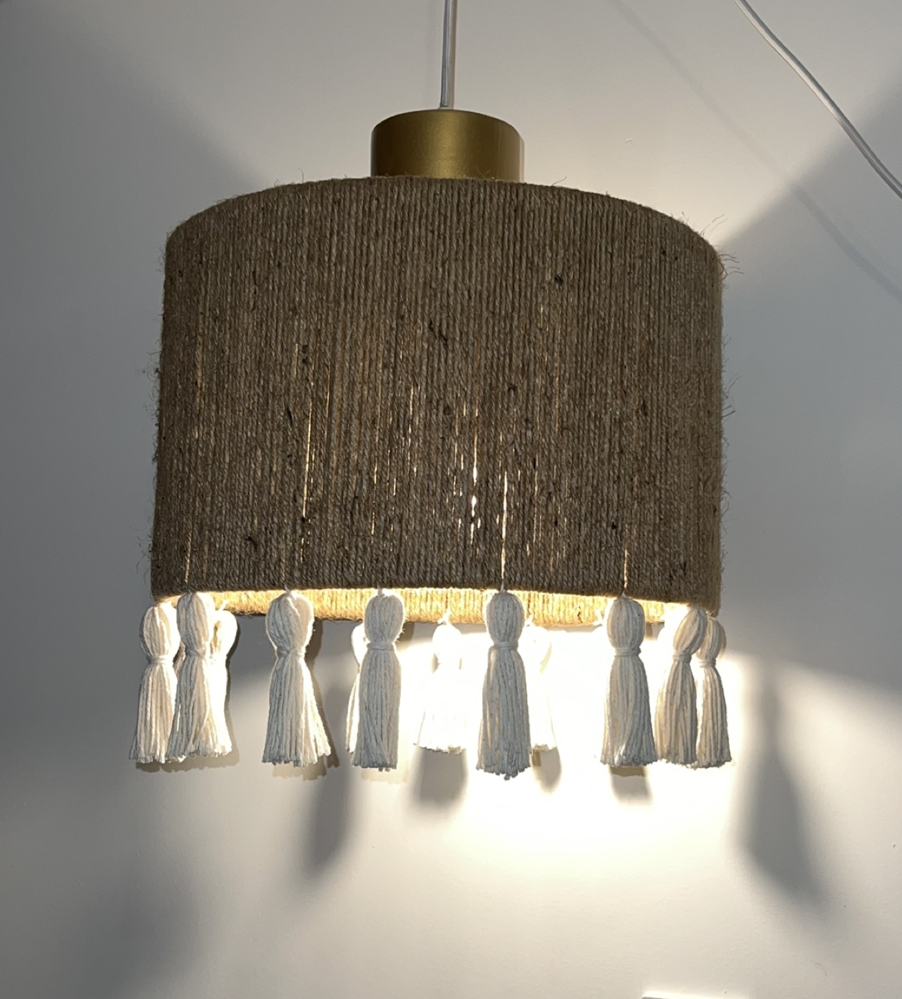 Bohemian Jute Pendant Light with Tassels - photo 3