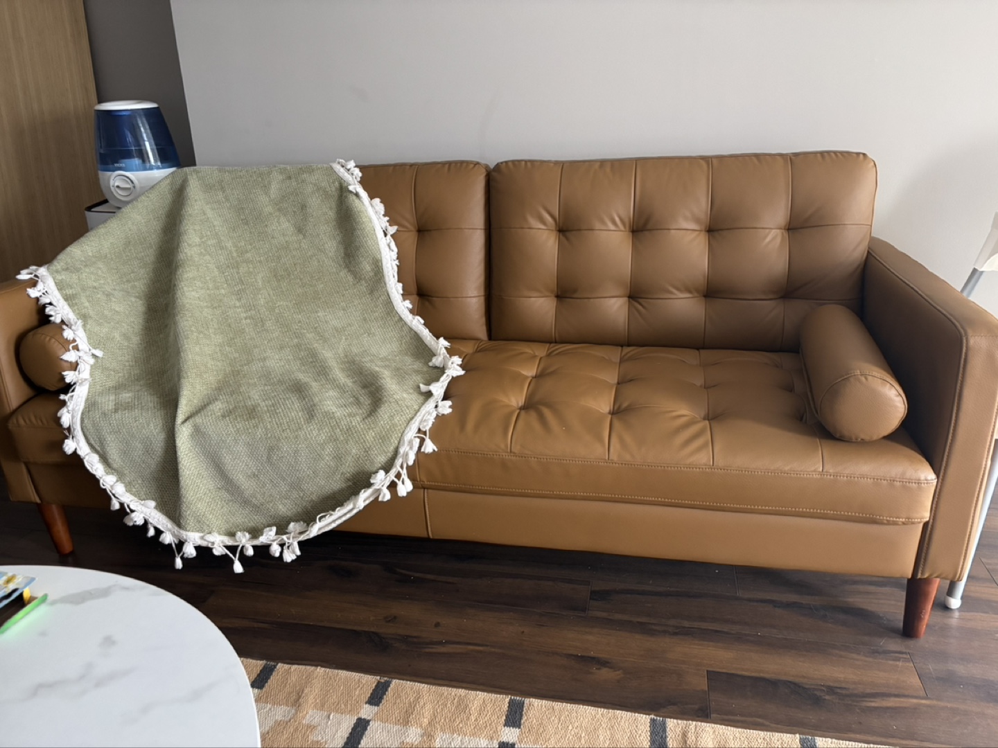 Tan Leather Sofa - photo 2