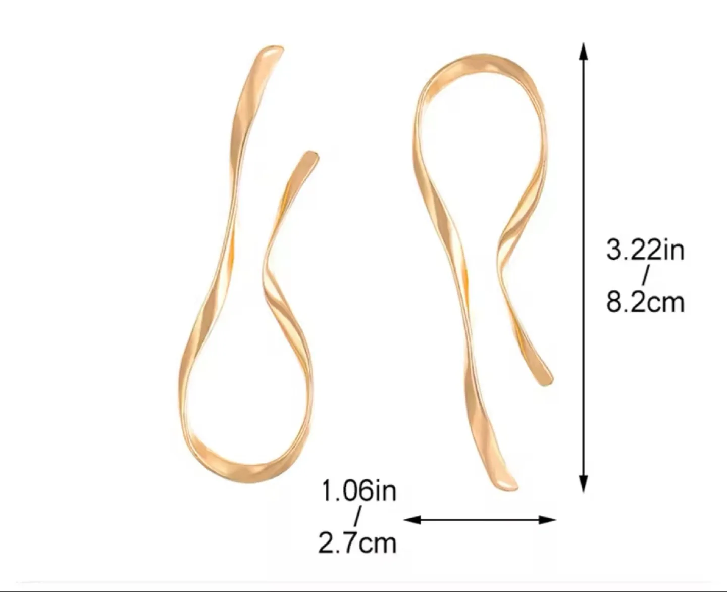 Gold Twisted Drop Earrings image indicator(2)