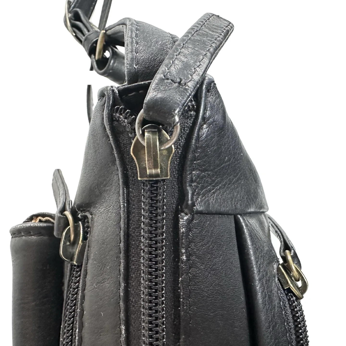 Derek Alexander Black Leather Crossbody Phone Bag image indicator(4)