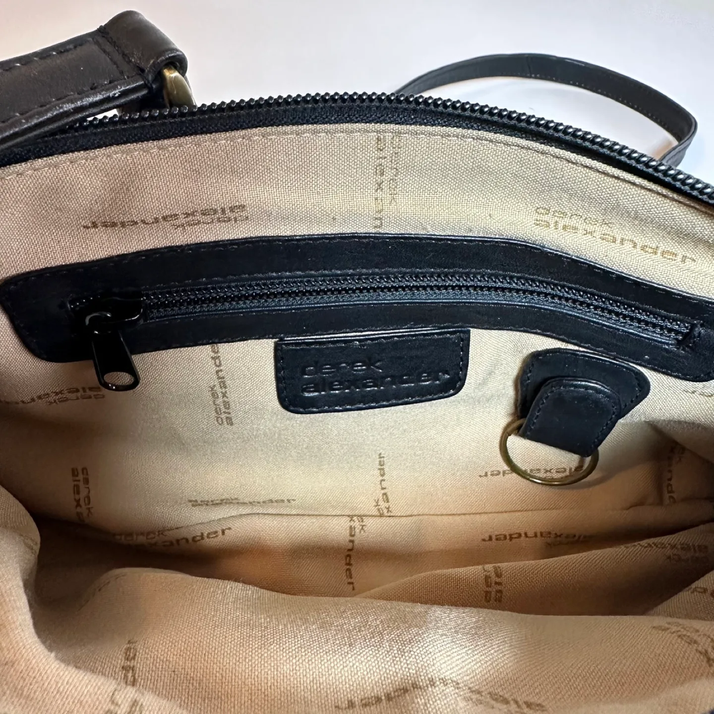 Derek Alexander Black Leather Crossbody Phone Bag image indicator(6)