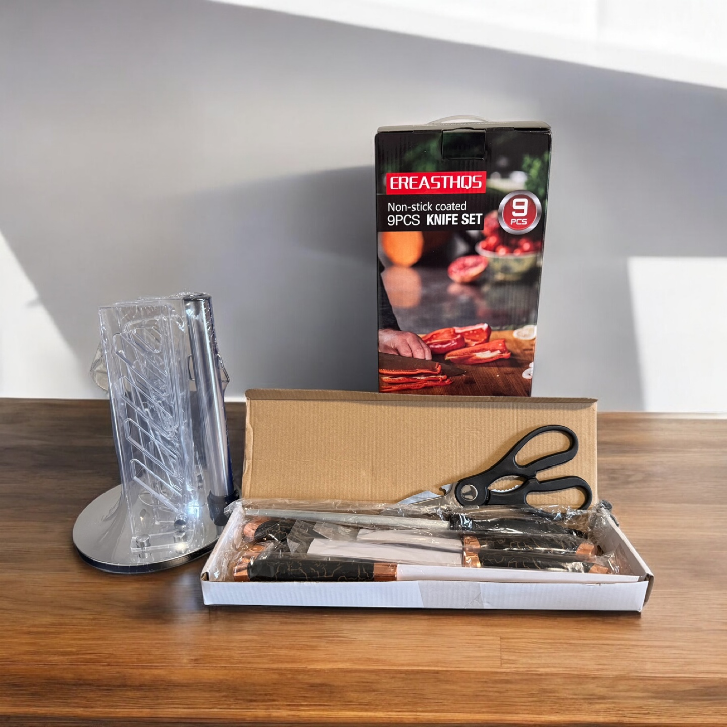 9-Piece CREASthQS Knife Set with Acrylic Stand