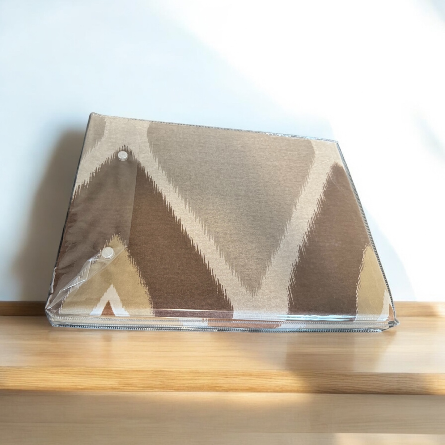 3-Piece Beige and Brown Geometric Bedding Set - photo 3