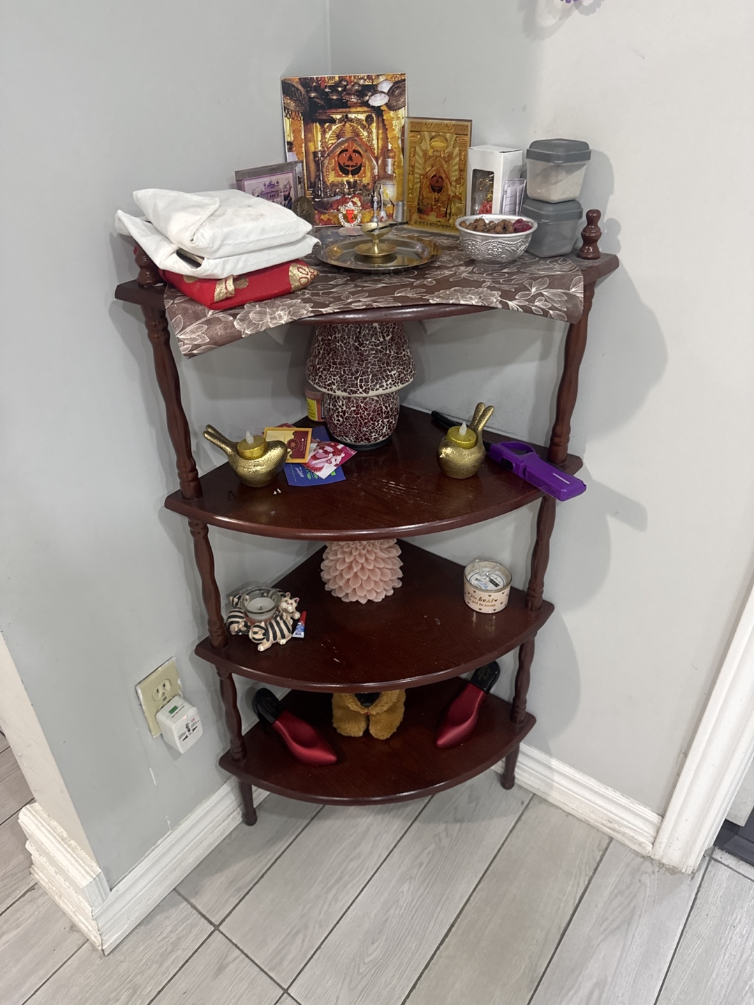 Three-Tier Corner Shelf Unit