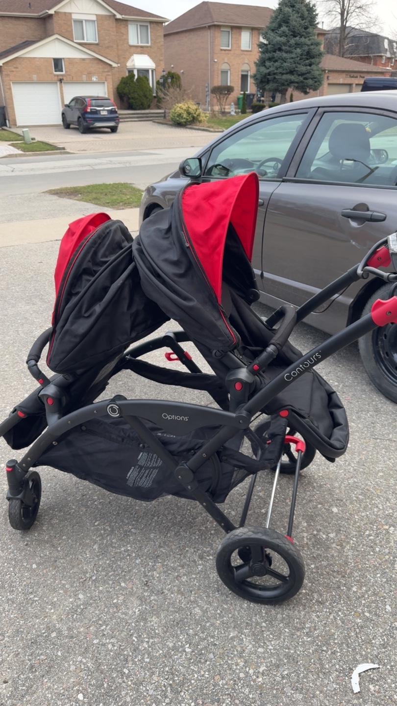 Contours Options Double Stroller - Black and Red - photo 2
