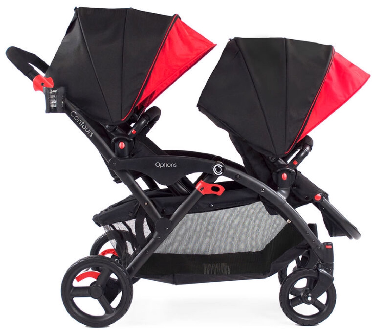 Contours Options Double Stroller - Black and Red