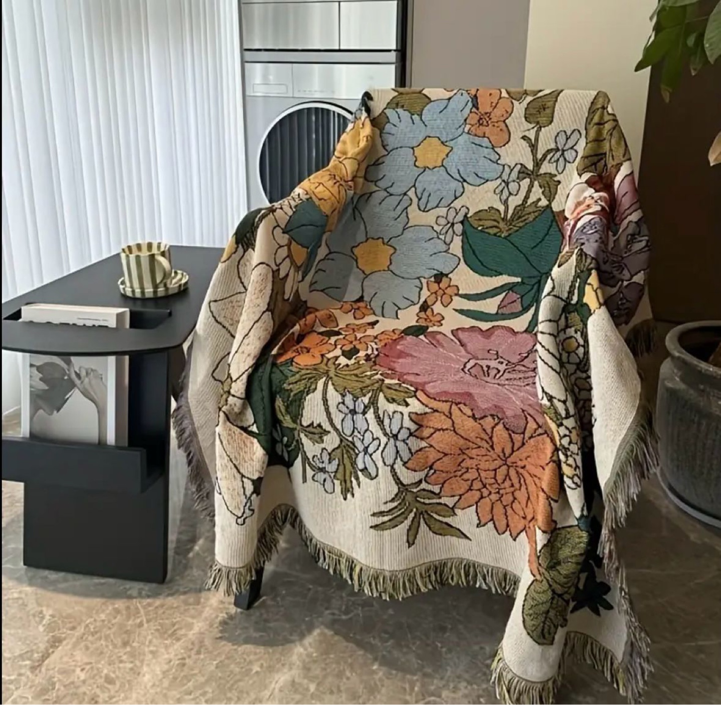 Vintage Floral Throw Blanket
