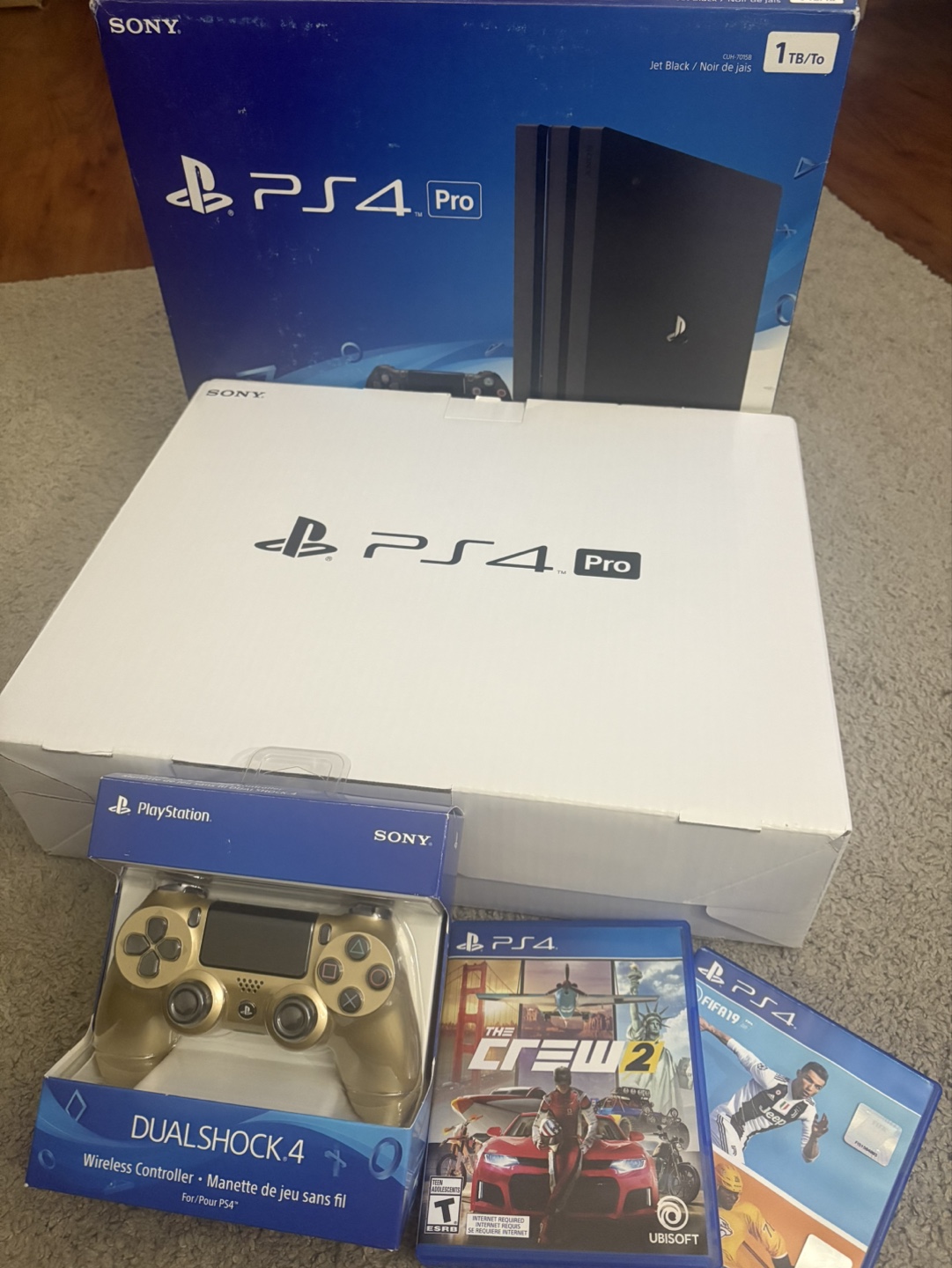 PS4 Pro 1TB Console with Gold Controller and Games