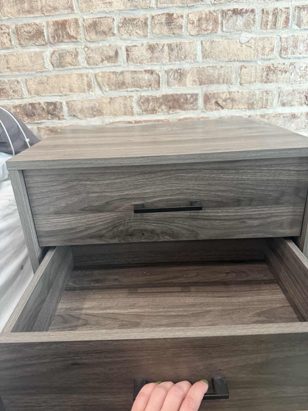 Two-Drawer Nightstand with Black Legs - photo 4