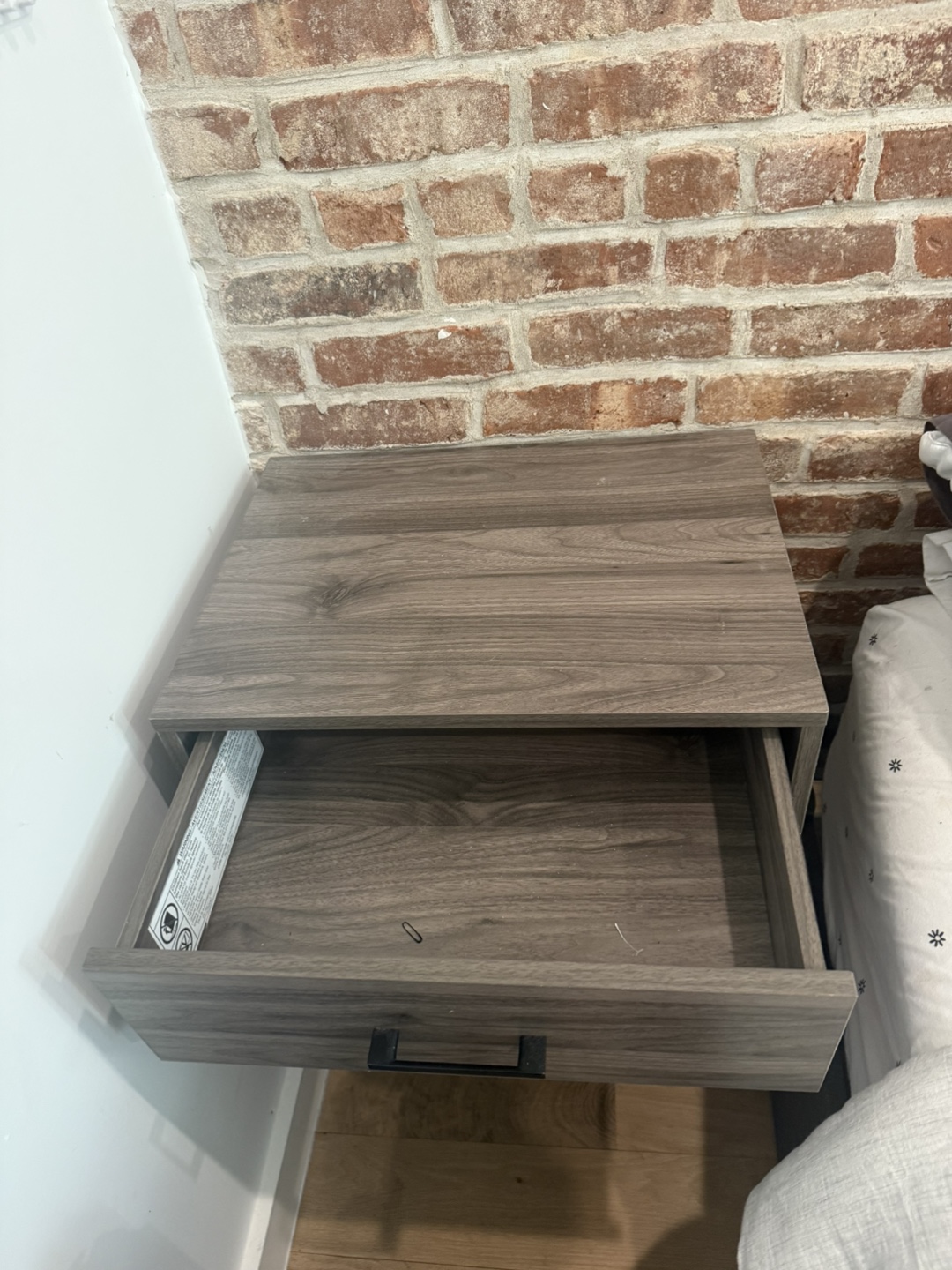 Two-Drawer Nightstand with Black Legs - photo 2