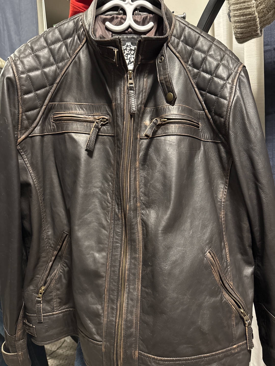 Men's Brown Leather Jacket - photo 4