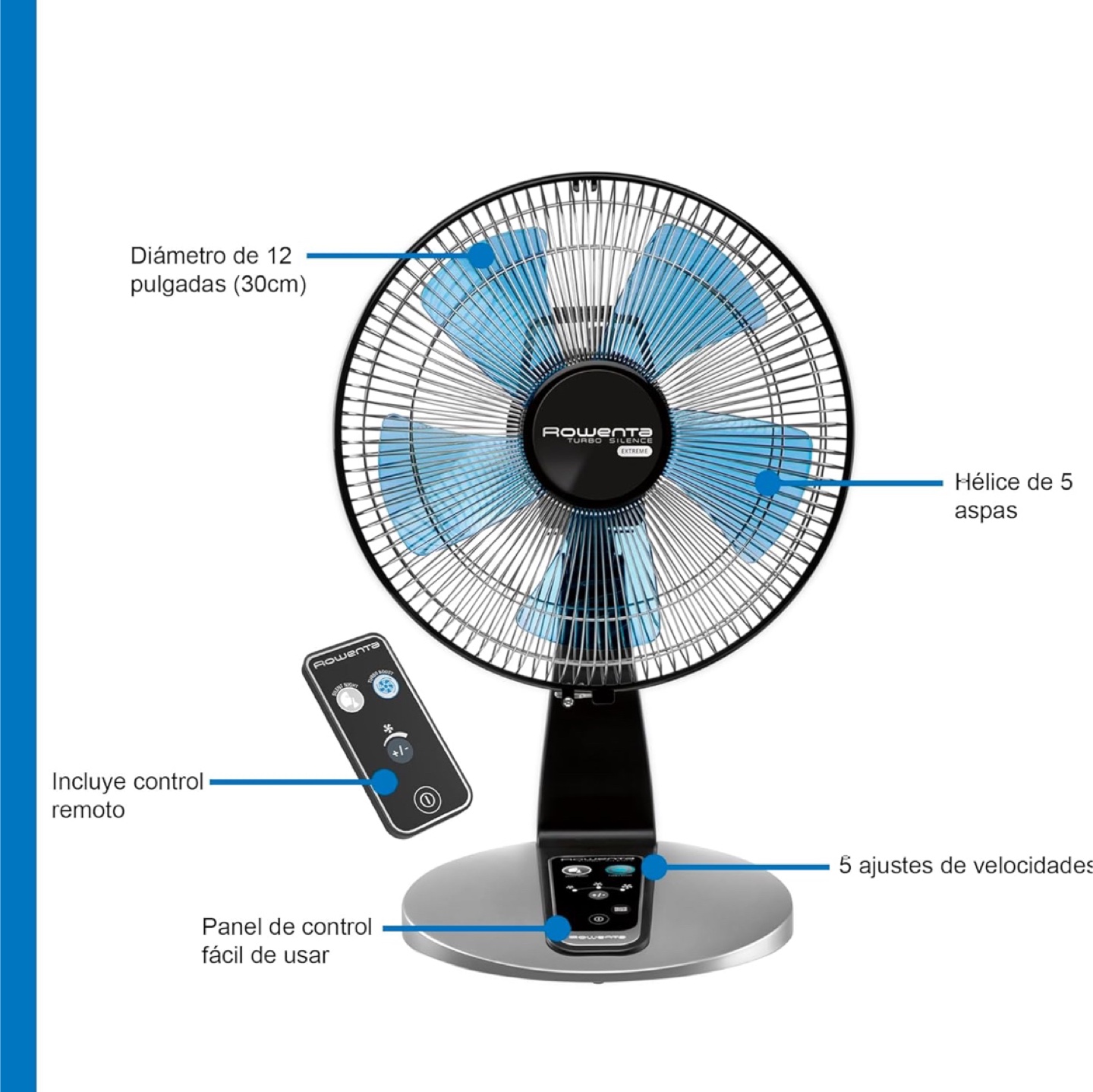 Rowenta Turbo Extreme 12-inch Table Fan with Remote - photo 2