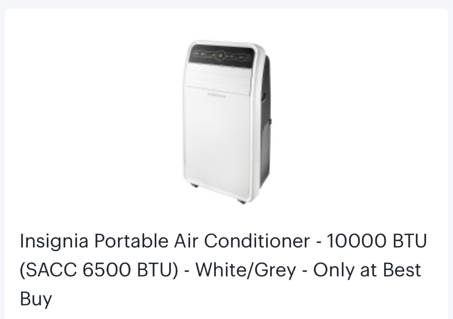 Insignia 10000 BTU Portable Air Conditioner