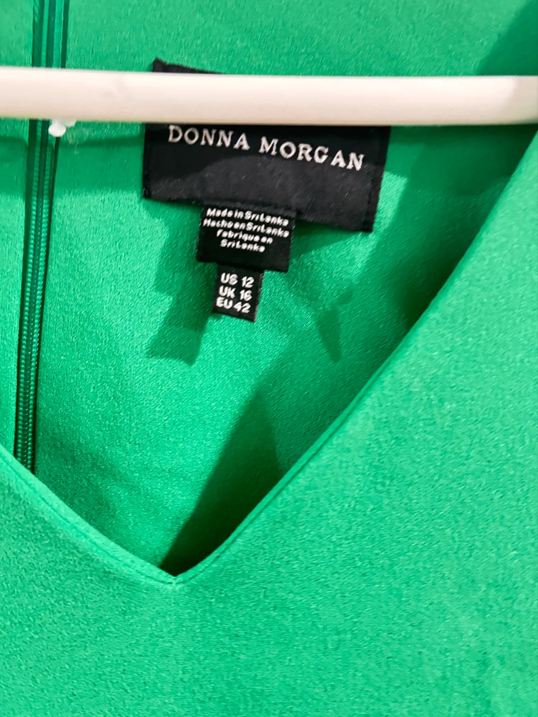 Donna Morgan Bright Jade Green Fit and Flare Dress, Size 12 image indicator(2)