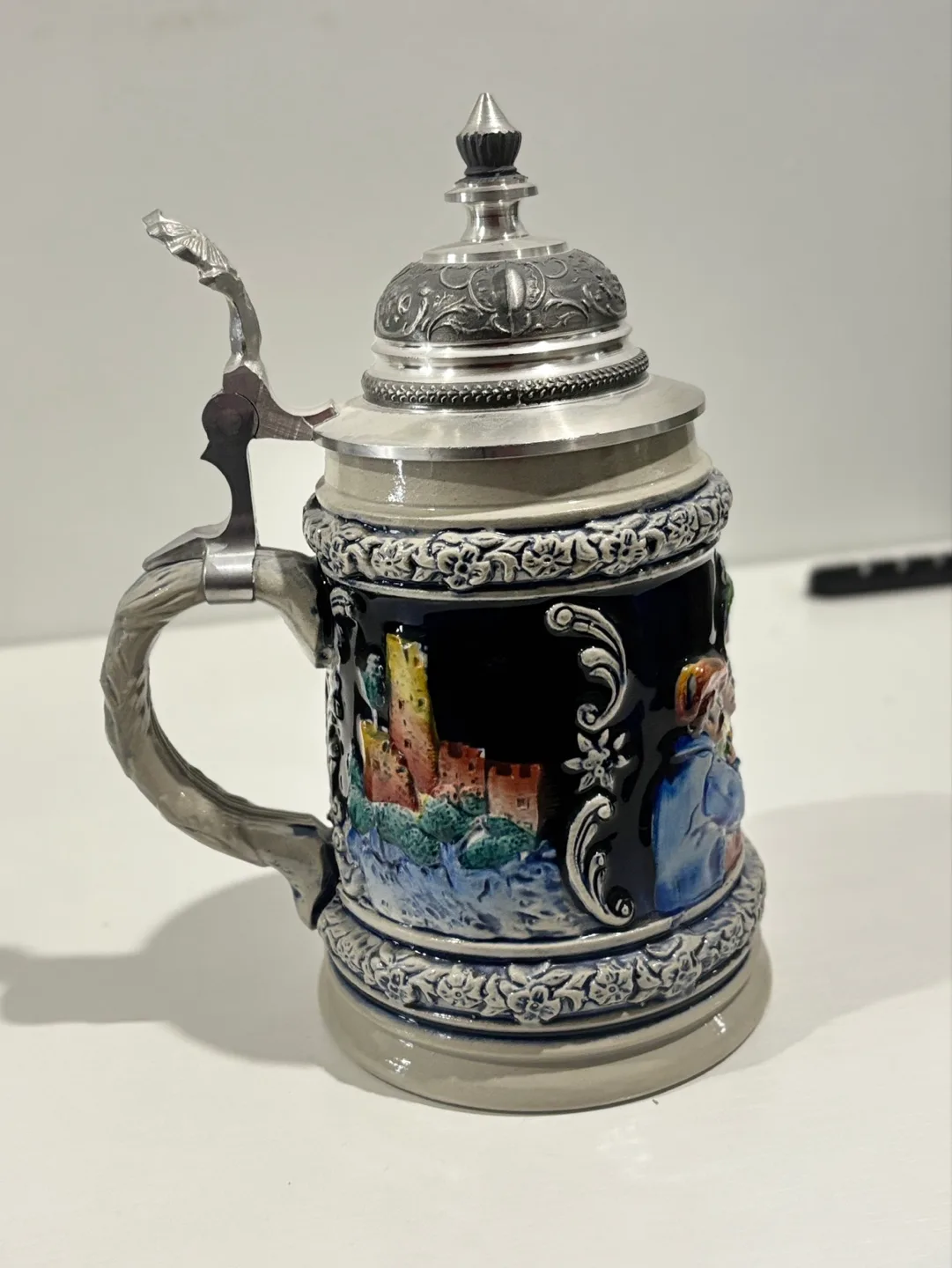 Vintage German Beer Stein with Lid thumbnail