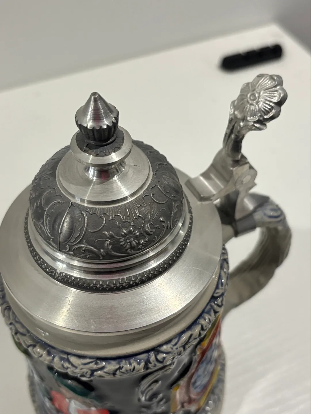 Vintage German Beer Stein with Lid image indicator(4)