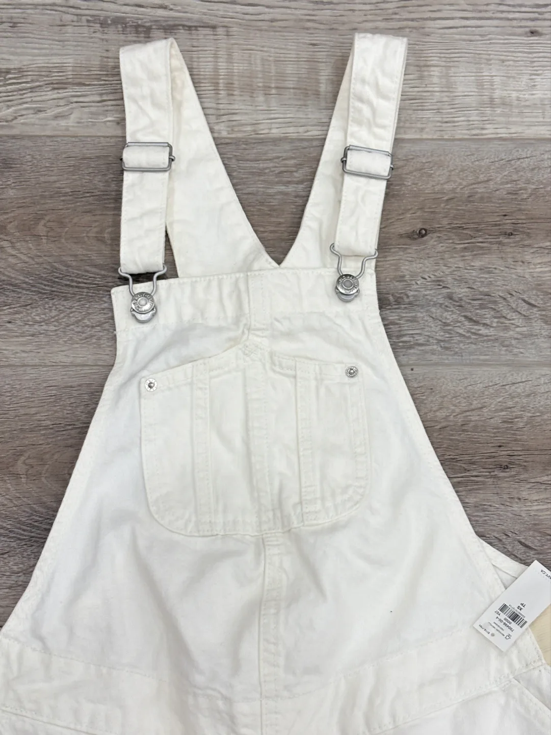 Old Navy Maternity White Denim Shortalls - Size XS image indicator(2)