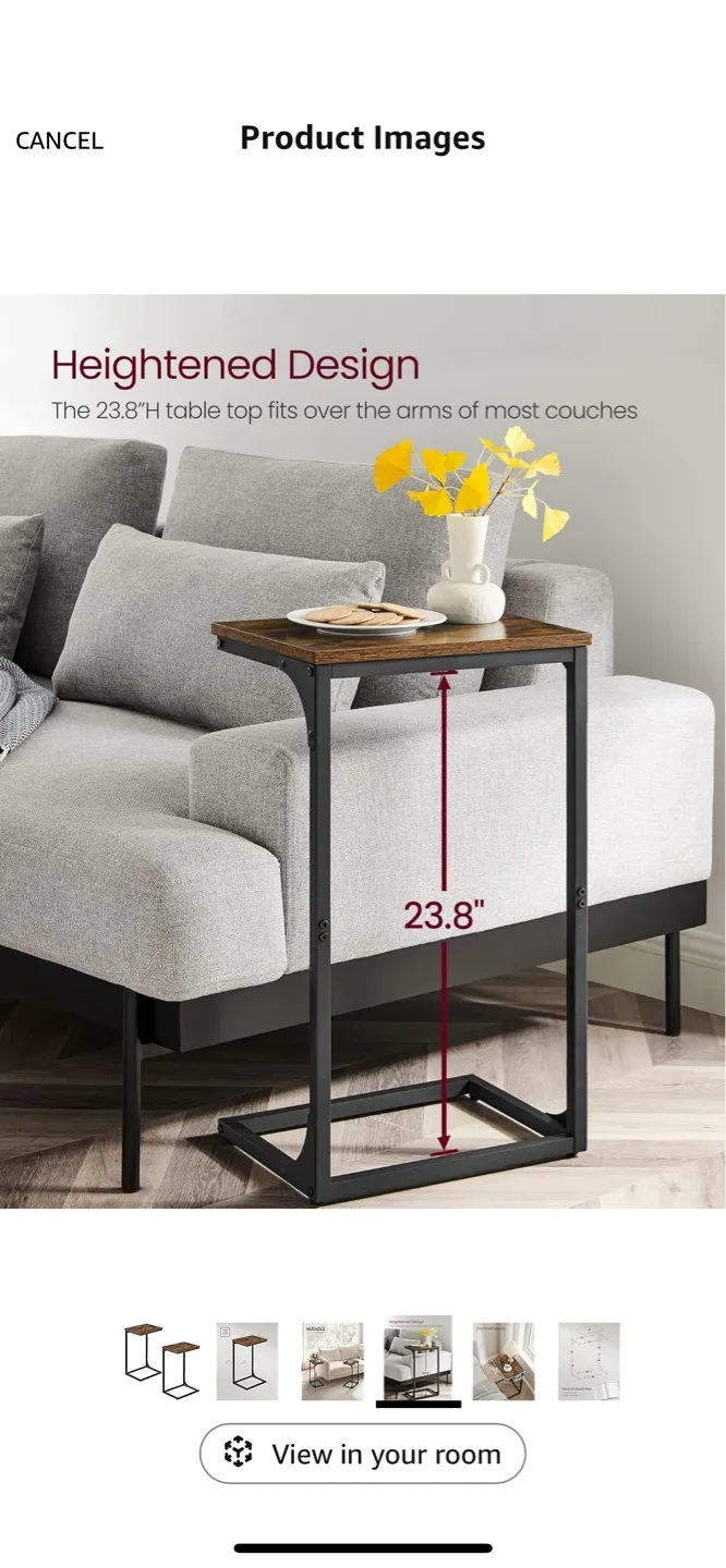 Pair of Rustic Brown C-Shaped End Tables thumbnail