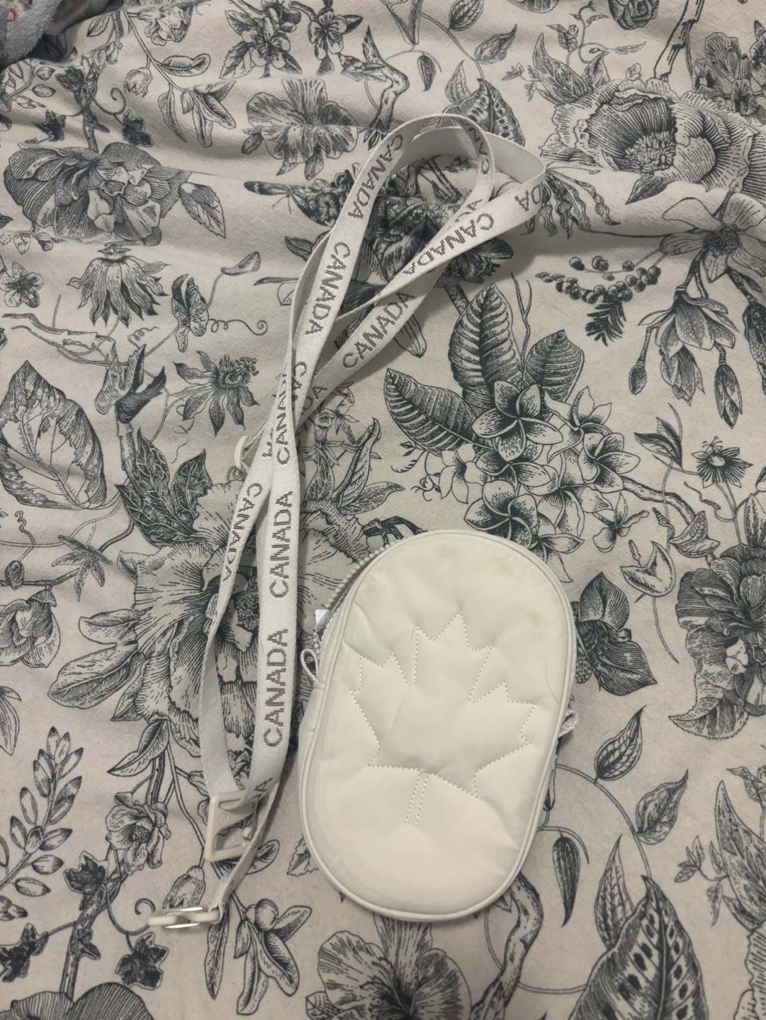 Lululemon White Canada-Themed Crossbody Bag